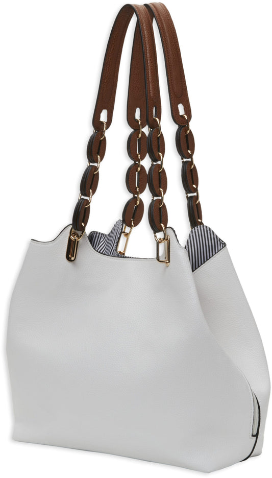 Bulldog Concealed Carry Purse - Braided Tote Style White