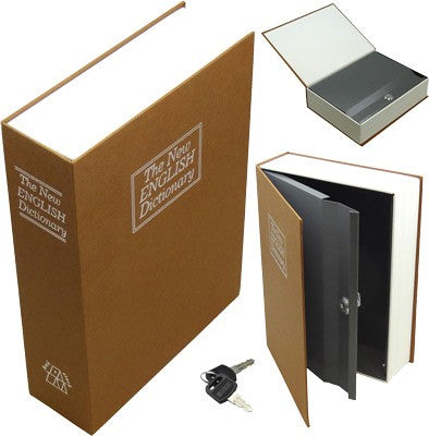 Bulldog Diversion Book Safe - Brown 3 Wheel Combination Lock