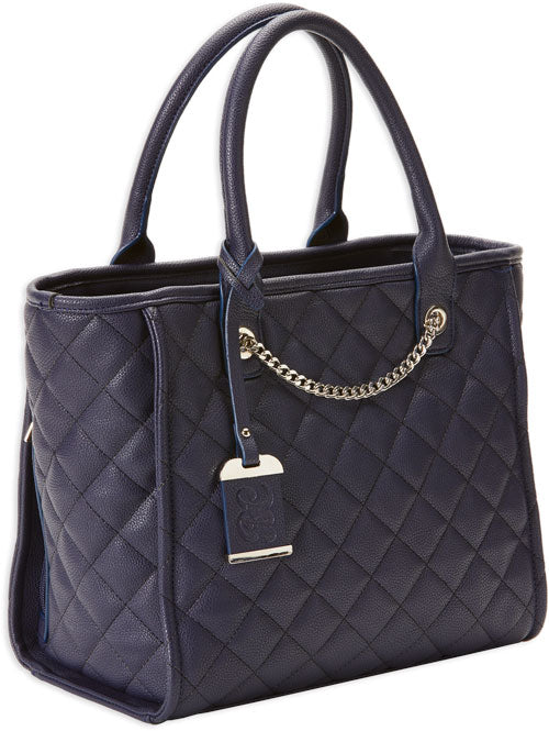 Bulldog Concealed Carry Purse - Quilted Tote Style Navy